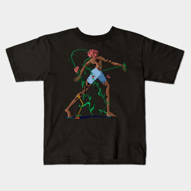 The Walking Man Kids T-Shirt by TJ Reese Art